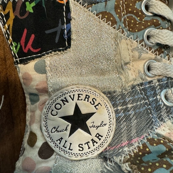 RARE Converse Knee High XXHI Patchwork sneaker Women's S6 UNIQUE & CUTE VINTAGE - Picture 2 of 16